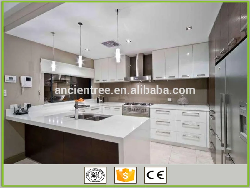 Wholesale Modern Style High Gloss PVC Thermofoil Kitchen Cabinet Furniture