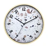 Creative simple style Terrazzo dial wooden slim frame plastic wall clock for home decor