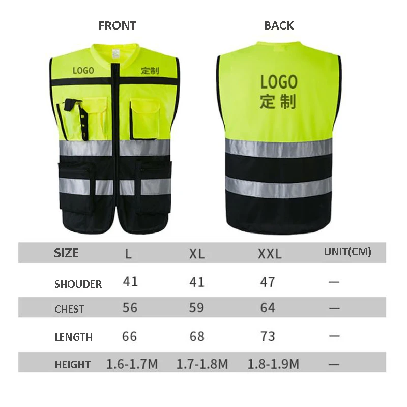 Durable Hi Vis Traffic Construction Reflective Strips Clothing Class 2 ...