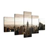 Gallery Wrap Canvas Print New York Cityscape Empire States Building Split 5 Panel Canvas Wall Art for Living Room Large Size