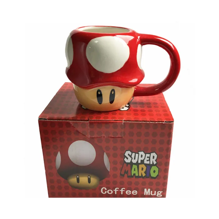 
Cartoon Super Mario mushroom Ceramic Coffee Mug for kids red 
