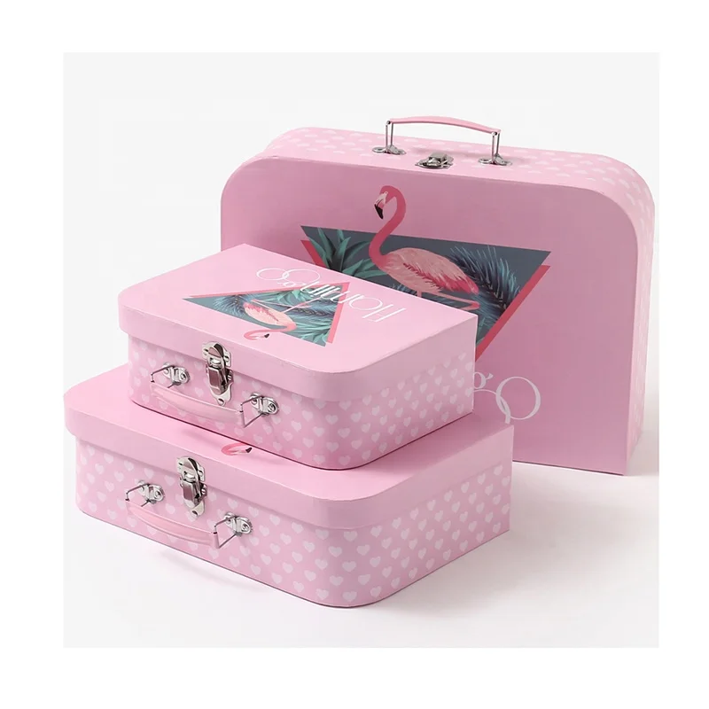 New Born Baby Clothes Sets Gift Packaging Paper Cardboard Suitcase