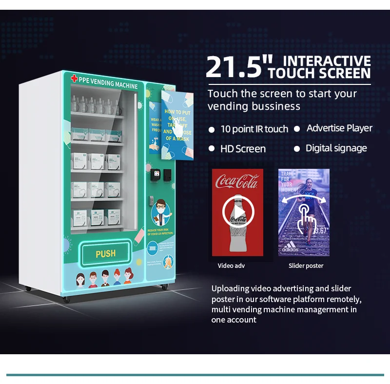 Ppe Vending Machine Face Mask Dispenser Larger Capacity With 21.5