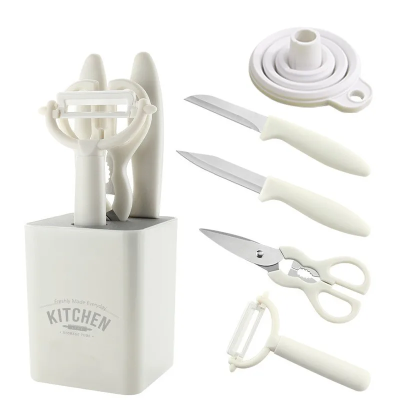 product customized kitchen knife scissors set oem  odm home 5 piece kitchen utensils peeler peeling knife tool fruit knife wholesale-7
