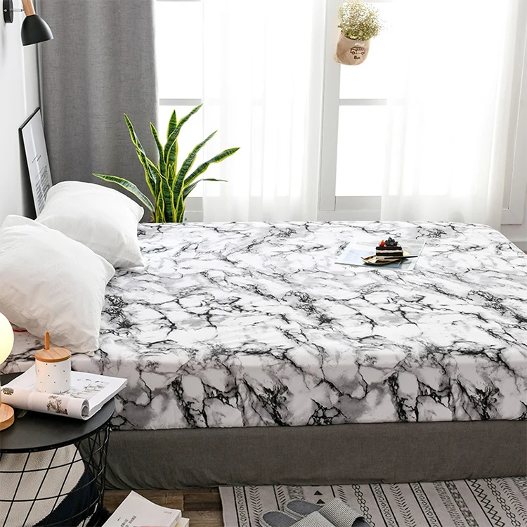Wholesale Marble Bed Sheet Bedding Sets,Marble Printing Bedsheets