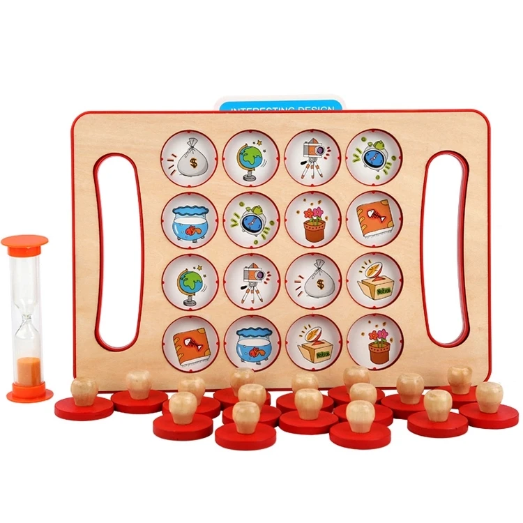 Wooden Educational Toy Montessori Matching Wooden Memory Box Card Game