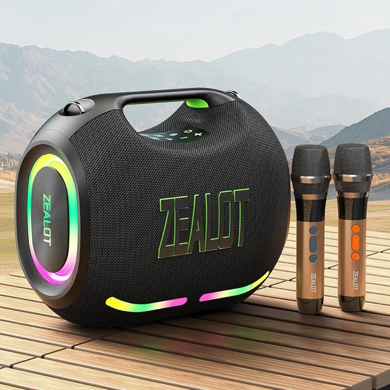 ZEALOT ZE01 Portable Speaker with 2 Wireless Mic 120W Wireless