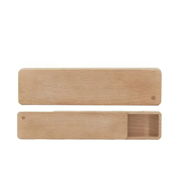 Wooden Pen Case Pencil Box With Sliding Lid Wooden Packaging Boxes For