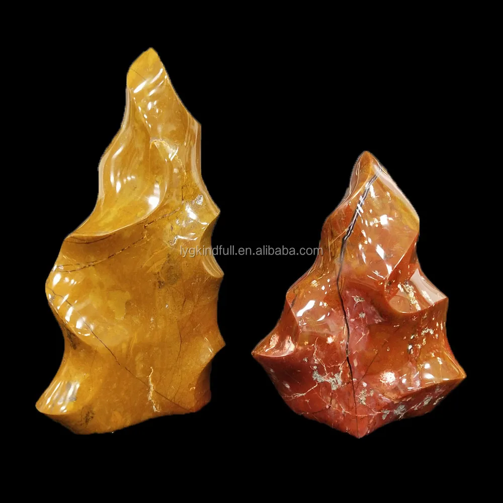 自然疗法的手工雕刻巫术装饰mookaite水晶石火焰形状工艺家居装饰礼品