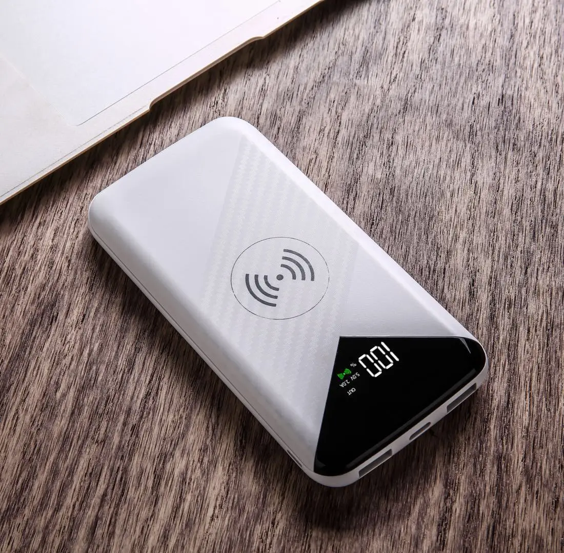 10000 mah Power Bank External Battery Bank Built-in Wireless Charger Powerbank Portable QI Wireless Charger for Samsung - ANKUX.COM