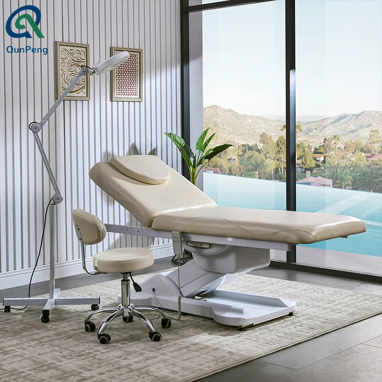 Qunpeng Hot Sale Beauty Equipment Cosmetic Electric Facial Bed With 1
