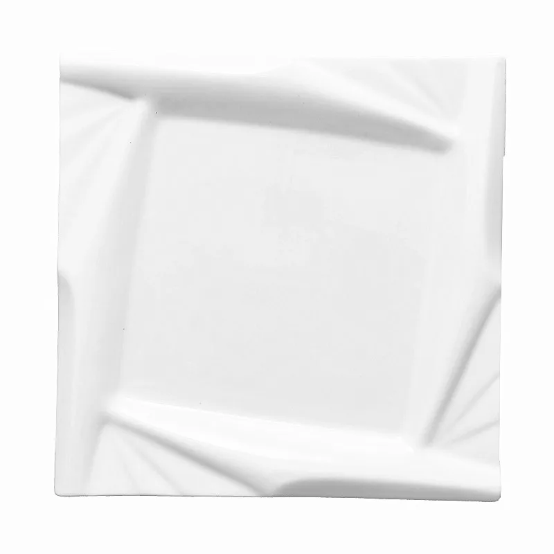 Hotel Plates All Size Elegant Stylish White Ceramic Tableware Embossed Porcelain Square Charger