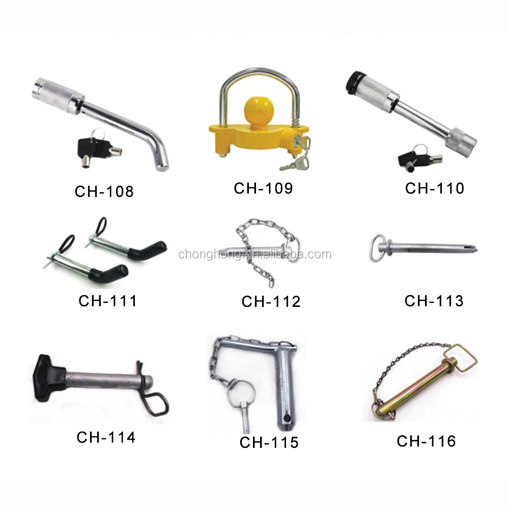 Galvanized 1/2" 5/8" Trailer Hitch Lock Safety Pin With R Pin For Heavy Duty Tow Locking Auto