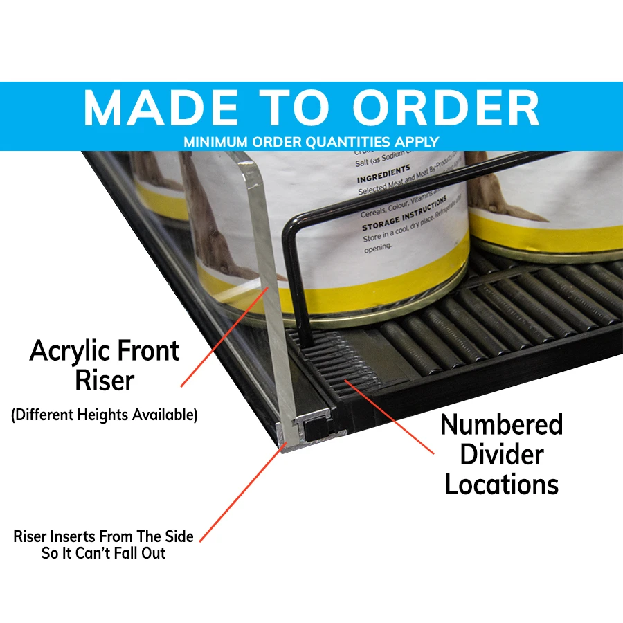 Wholesale Supermarket Shelf Gravity Smart Roller With Front Stopper And