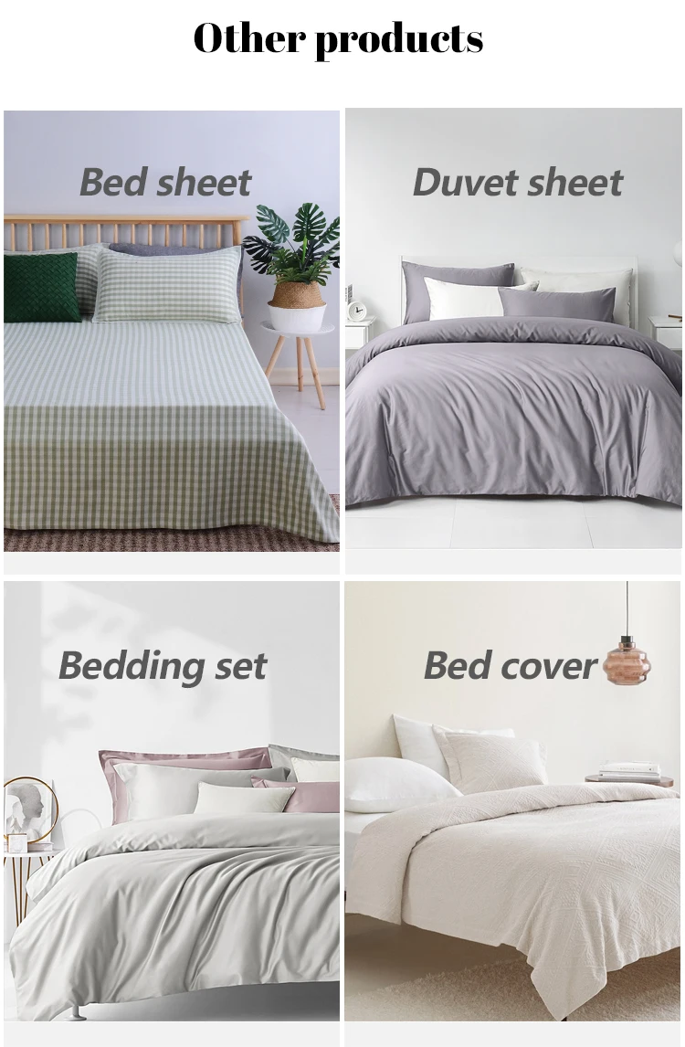 Enerup Custom Wholesale Grid 100% Copper Ion Polyester Cotton King Size Cover Fitted Bed Sheet Set