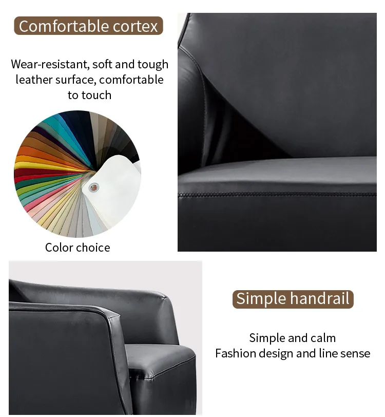 Pengpai Fashion Office Furniture Leather Small Modern Set Designs Modular Sofa