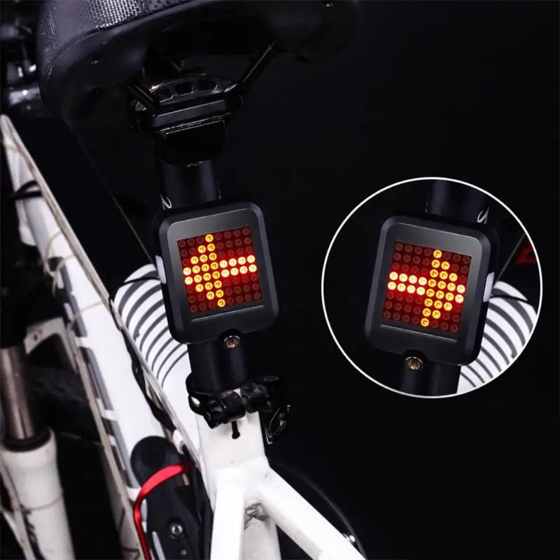 64LEDs Bicycle Bike Light Automatic Direction Indicator Taillight USB Charging