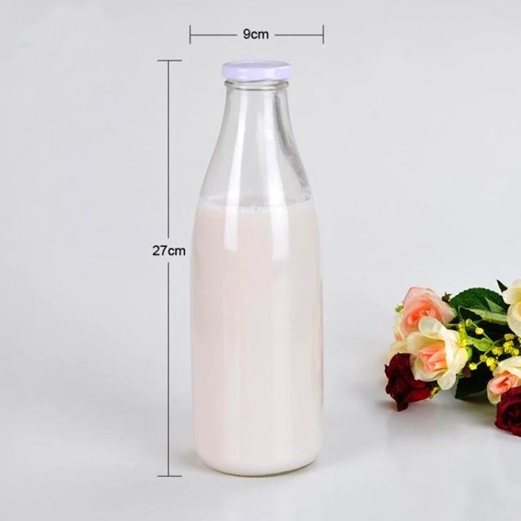 1 Liter Glass Soy Milk Bottles Wholesale 1000ml Glass Bottle For Milk