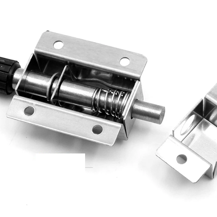 Stainless Steel Spring Door Latch With Button Automatic Door Latch