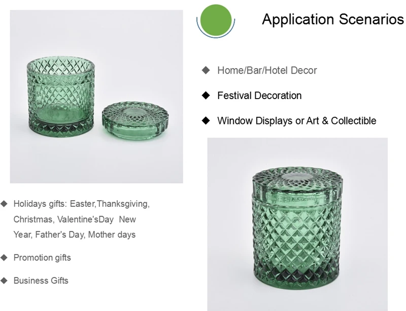green glass candle jar