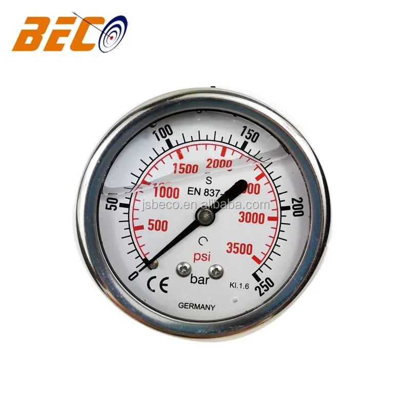 Beco Full Stainless Steel 316 Pressure Gauge Seismic Pressure Gauge Oil ...