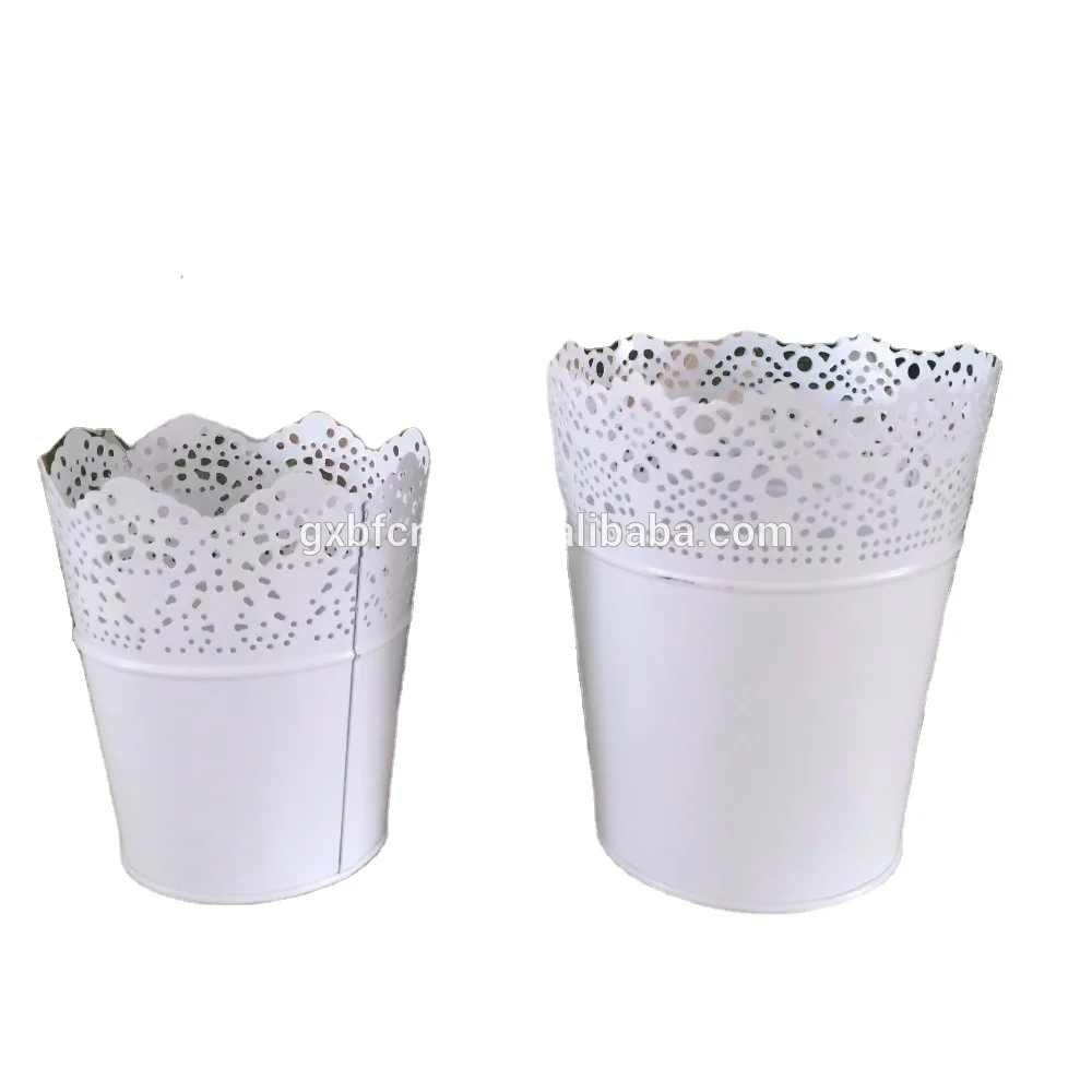 Iron Crown Lace Flower Pots Planter Hollow Out Flower Pots Outdoor