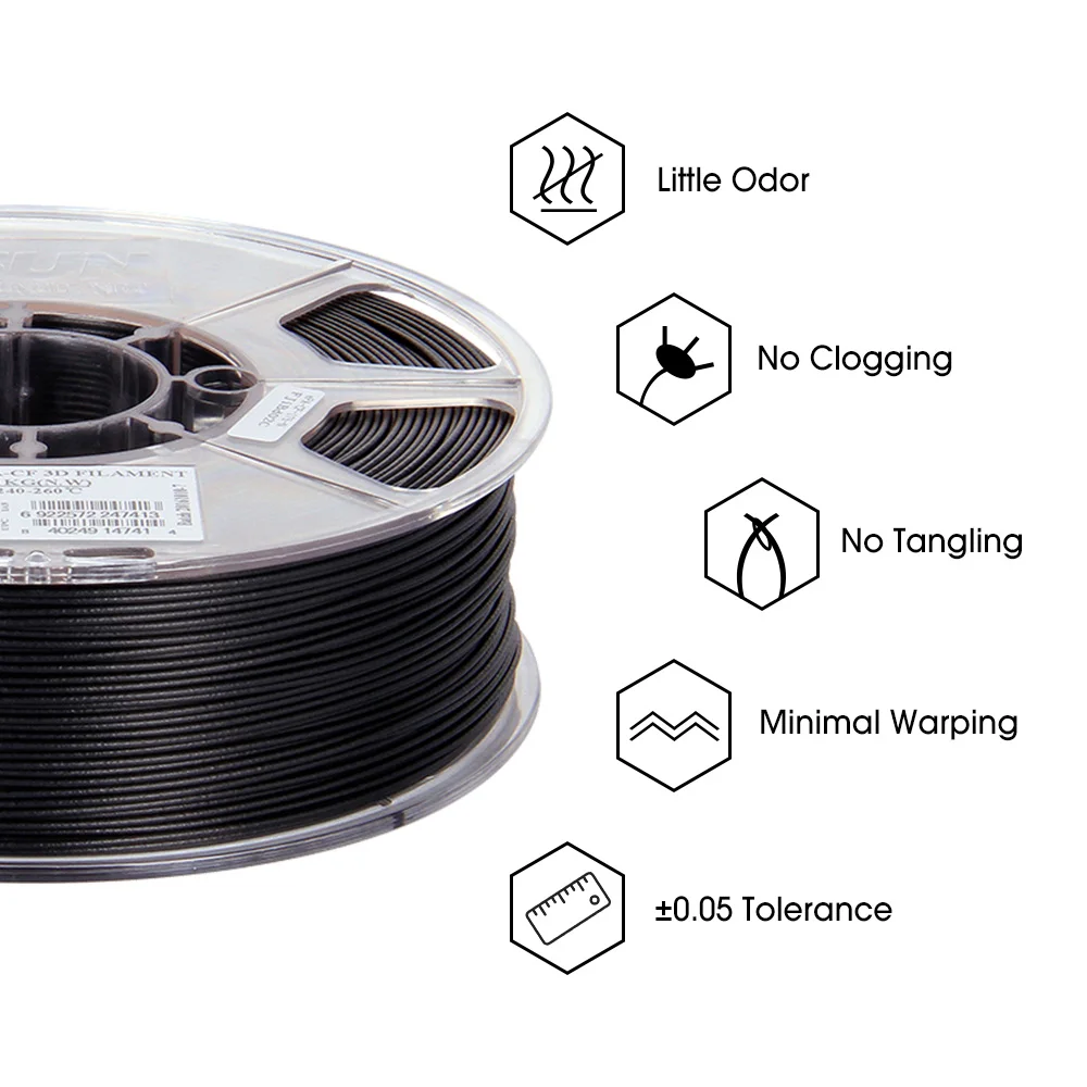 Esun Epacf Nylon Filament 1.75mm 1kg 3d Printer Nylon + Carbon Fiber Filament Pa Filament High