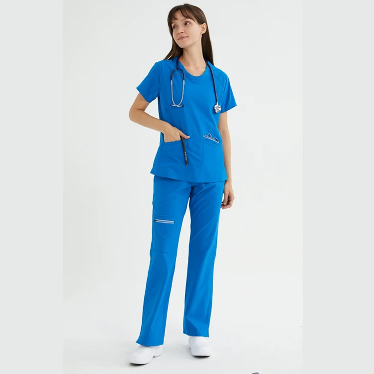 Nurse Uniform Scrub All Nurses Uniforms Dark Blue Cotton Polyester