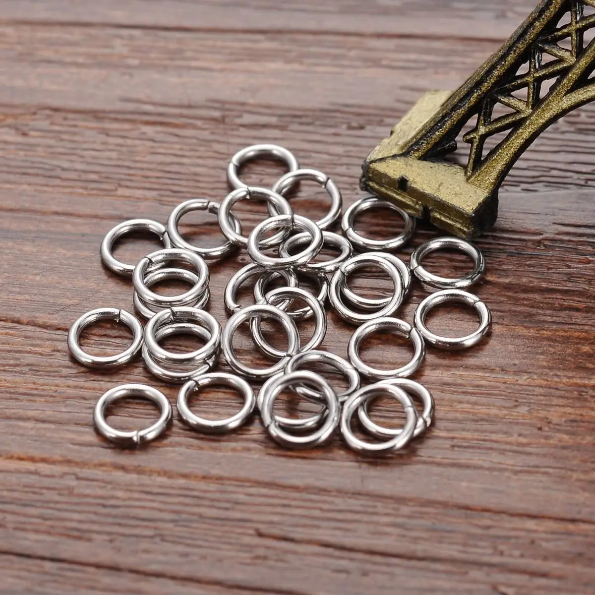 Stainless Steel Jump Rings Round Split Rings Wire Close Unsoldered Ring 