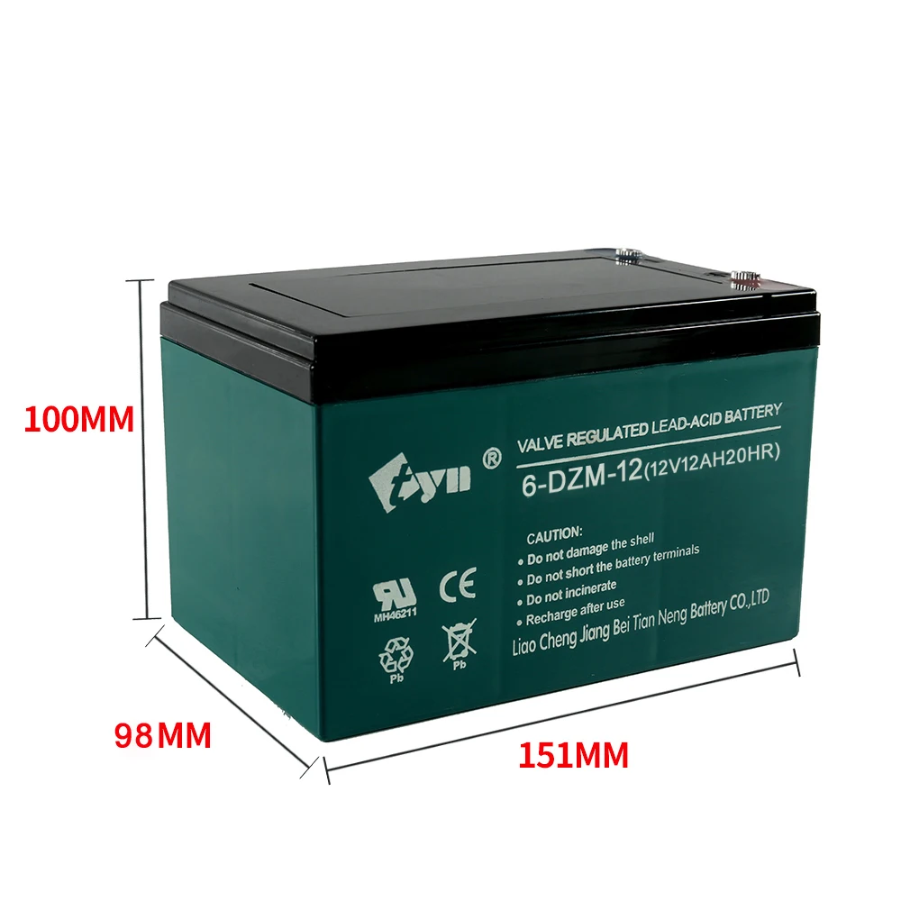 12V 12AH TYN Lead Acid Battery - Ideal for UPS, EBIKE, Power Tools