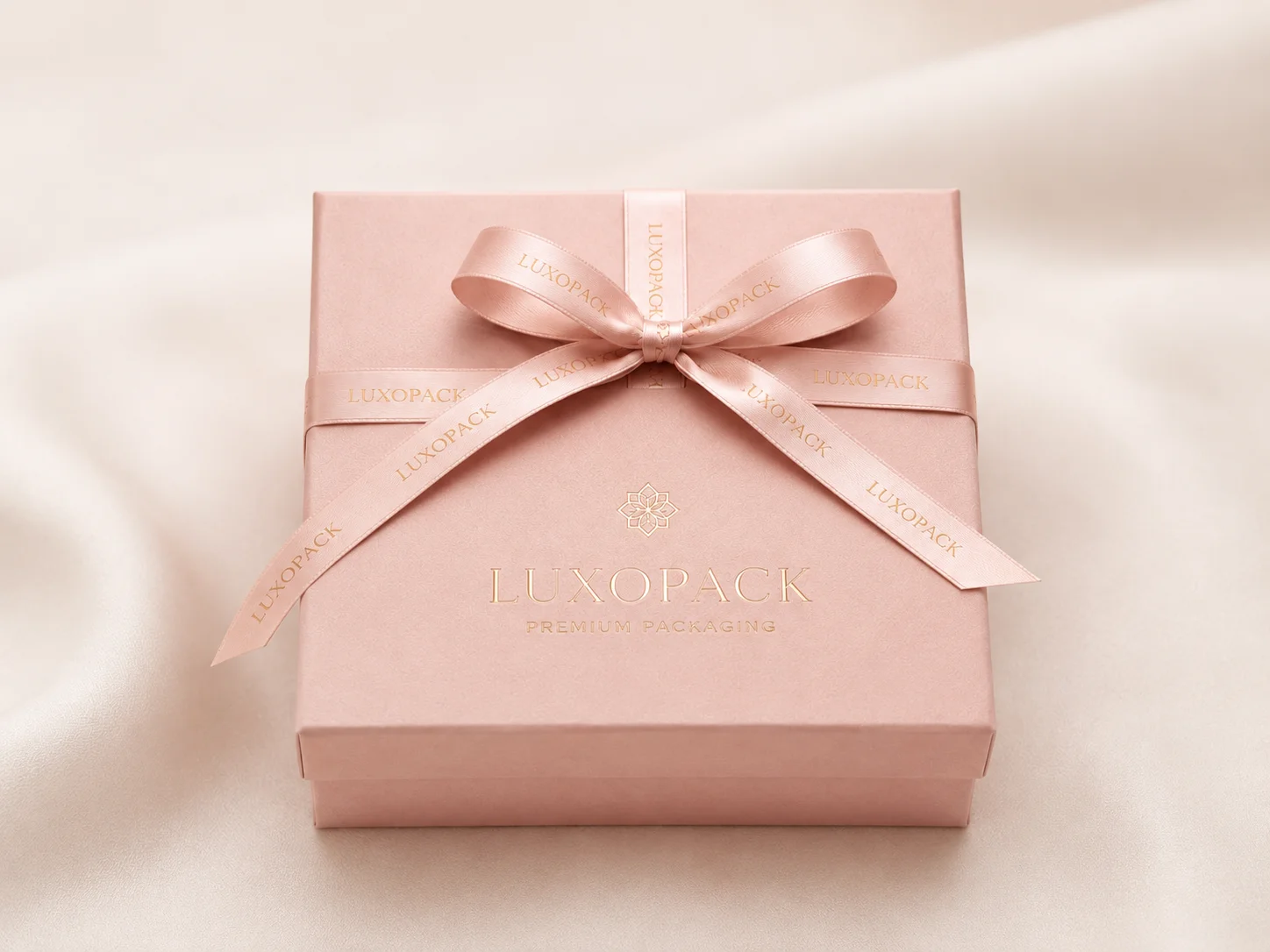 Custom Velvet Ribbon Gift Box blush pink luxury packaging China factory direct
