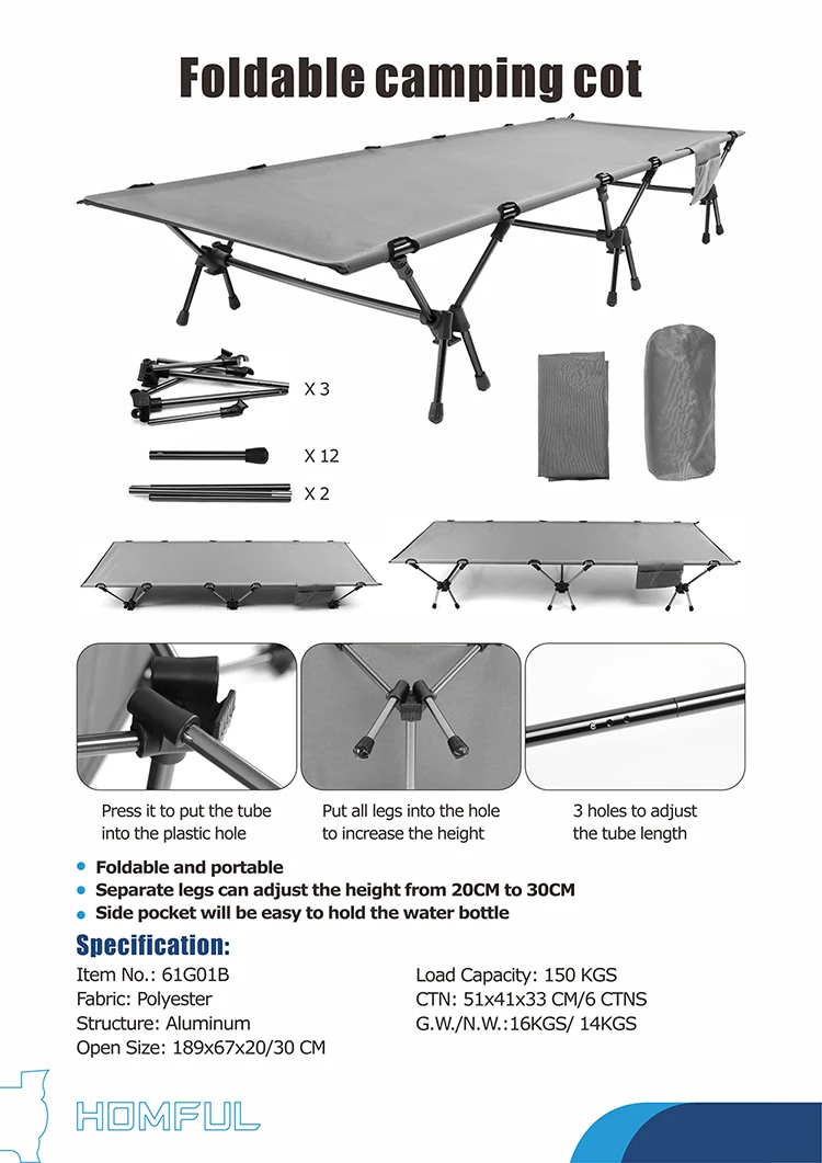 Homful Portable Aluminum Tube Folding Bed Camping Bed Cot Buy Camping