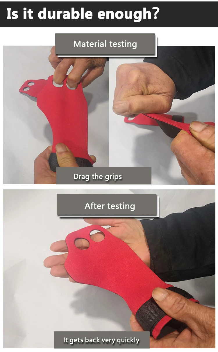 Microfibre leather gymnastics fingerless hand grips for cross fit