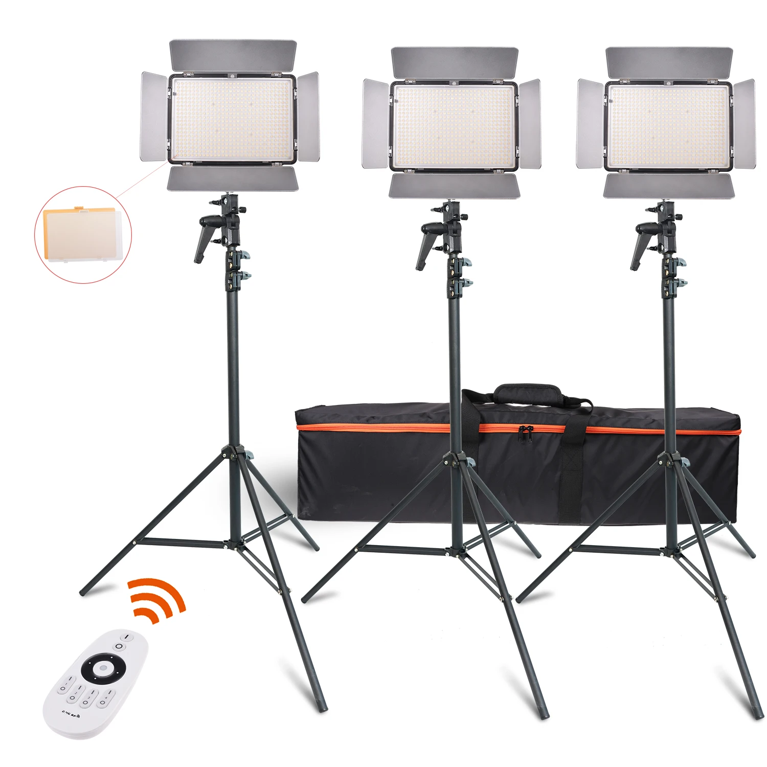 Travor Tl-600as 3 Set Adjustable 3200k-5600k 25w Fill Led Film Shooting ...