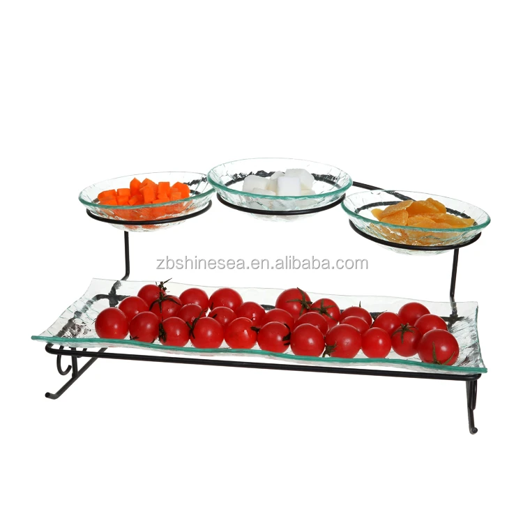 Dining 3 Tier Rectangular Glass Plate Set Buy Glass Plate,Rectangular