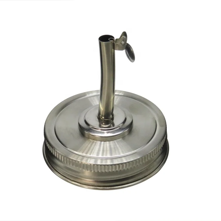 Regular Mouth 70mm Stainless Steel Oil Bottle Dispenser Lid Mason Jar