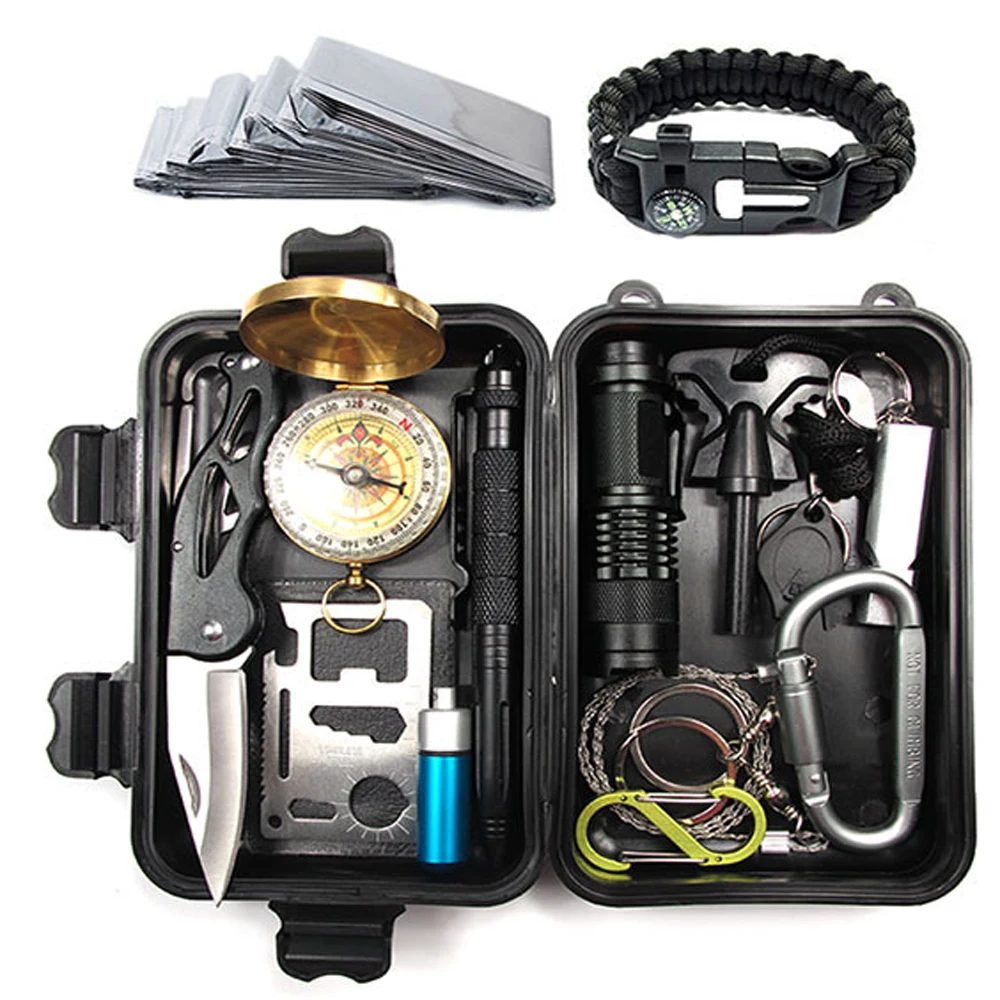 户外野外露营徒步旅行装备战术装备套件 18 1 应急工具救生包