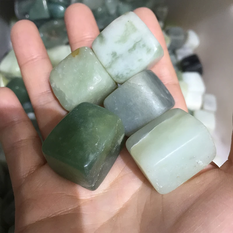 Natural Large Piece Green Hsiuyen Jade Tumbled Crystal Quartz Gravel