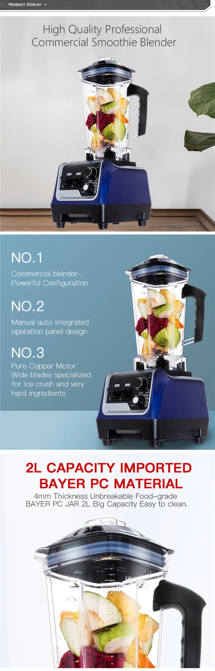 Gemat Commercial And Household Blender Ice Crusher Heavy Duty 2200 wat –  Lucky1 SG