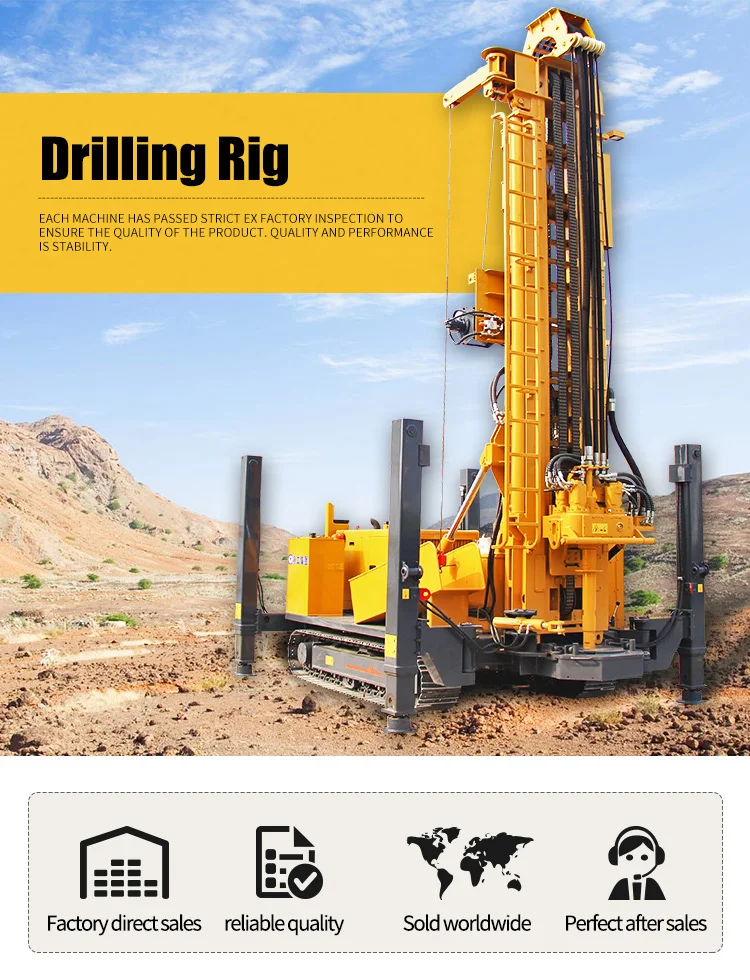 Hw7/350 700m Depth Hydraulic Water Well Rotary Table Drilling Rig