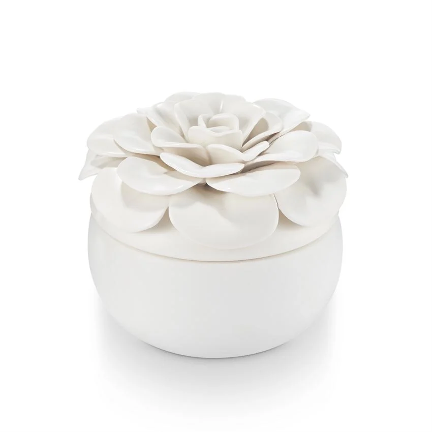 Delicate Ceramic Gardenia Lidded Flower Jar Buy Candle Jar,Ceramic