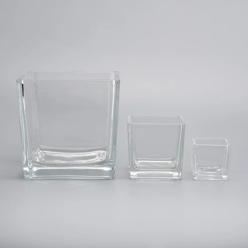70ml 120ml 280ml Square Shaped Glass Candle Holder Wholesale