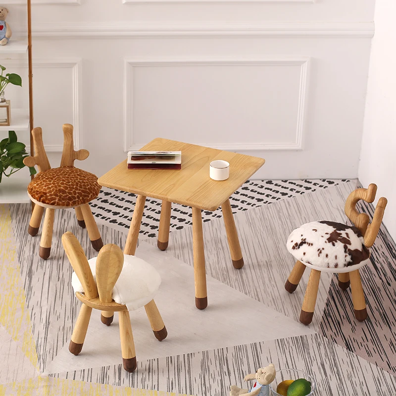 Various Design Animal Stool Sheep Wholesale Solid Wood Chair Children
