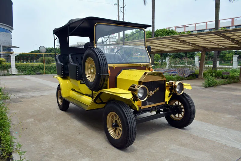 Rariro 4-Seater Electric Vintage Golf Cart for Airport Mall School Villa Hotel and Golf Course Use