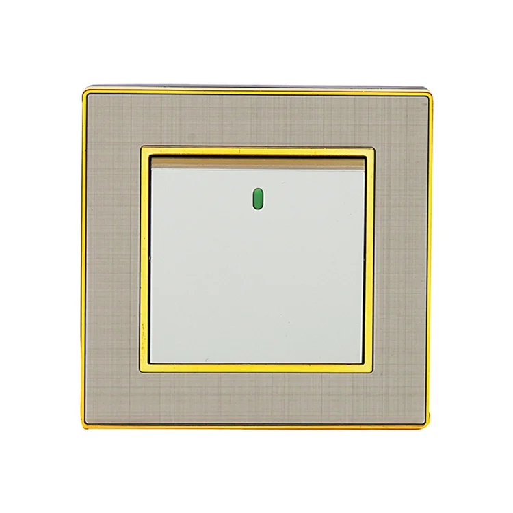 Acrylic Wall Switch Luxury Gold Design Light Switch 1/2/3/4gang Electrical Switch