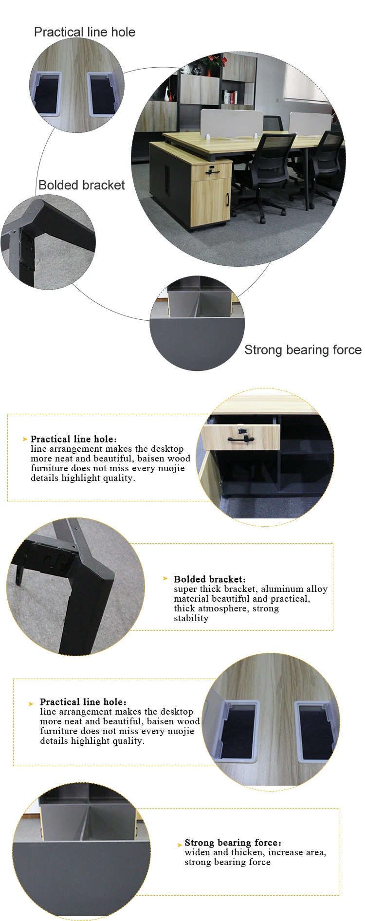 High end manager table  modern appearance office executive desk