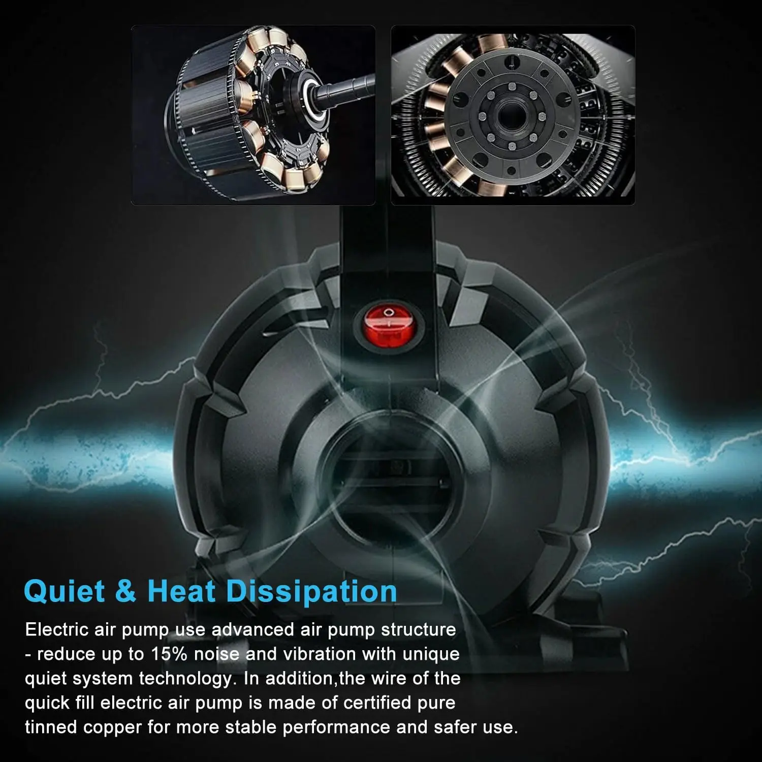 110v Ac 600w Air Pump Inflator Deflator With 5 Nozzles Electric Air