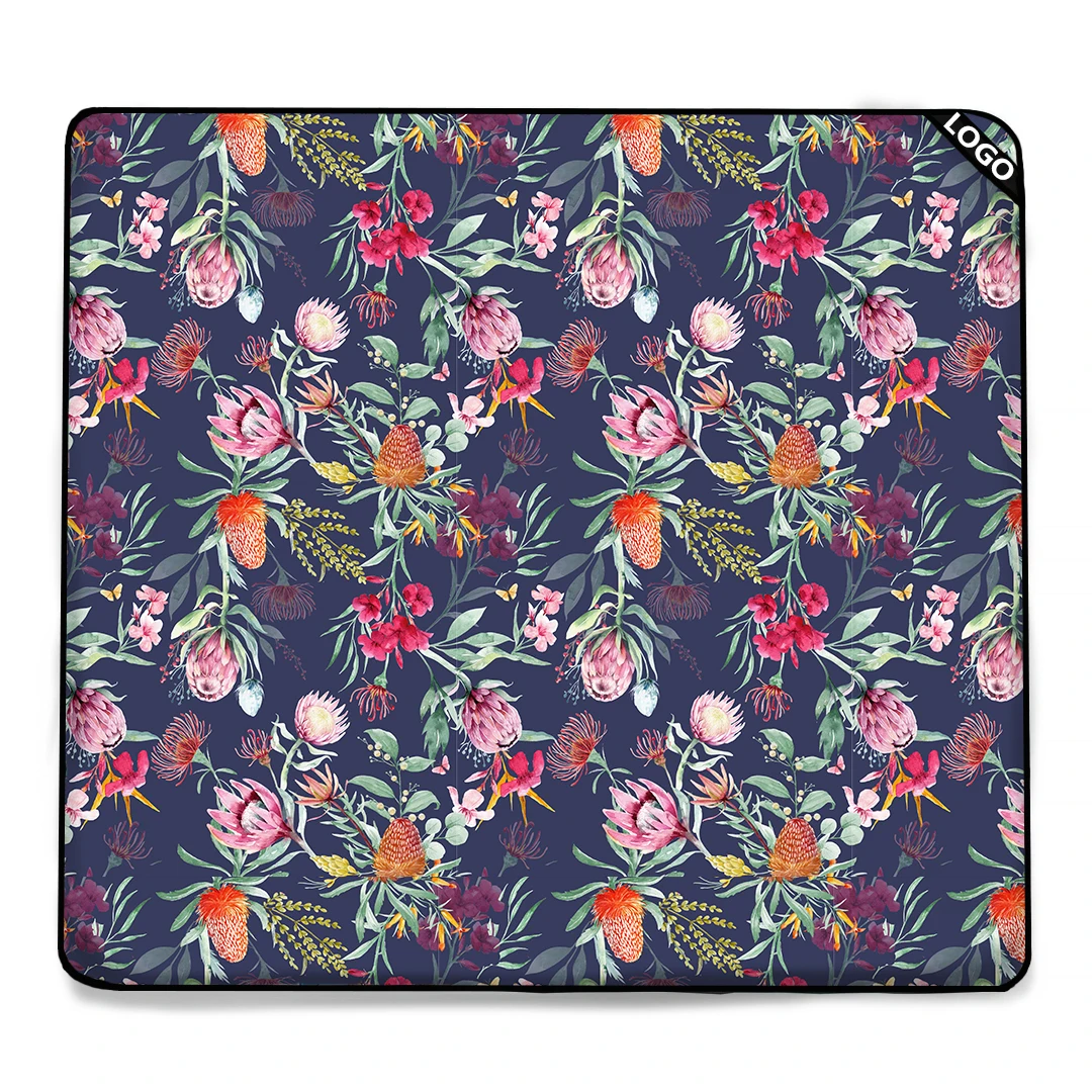 Outdoor Extra Large 200x200 Canvas Picnic Rug Custom Printed Design Waterproof Picnic Blanket