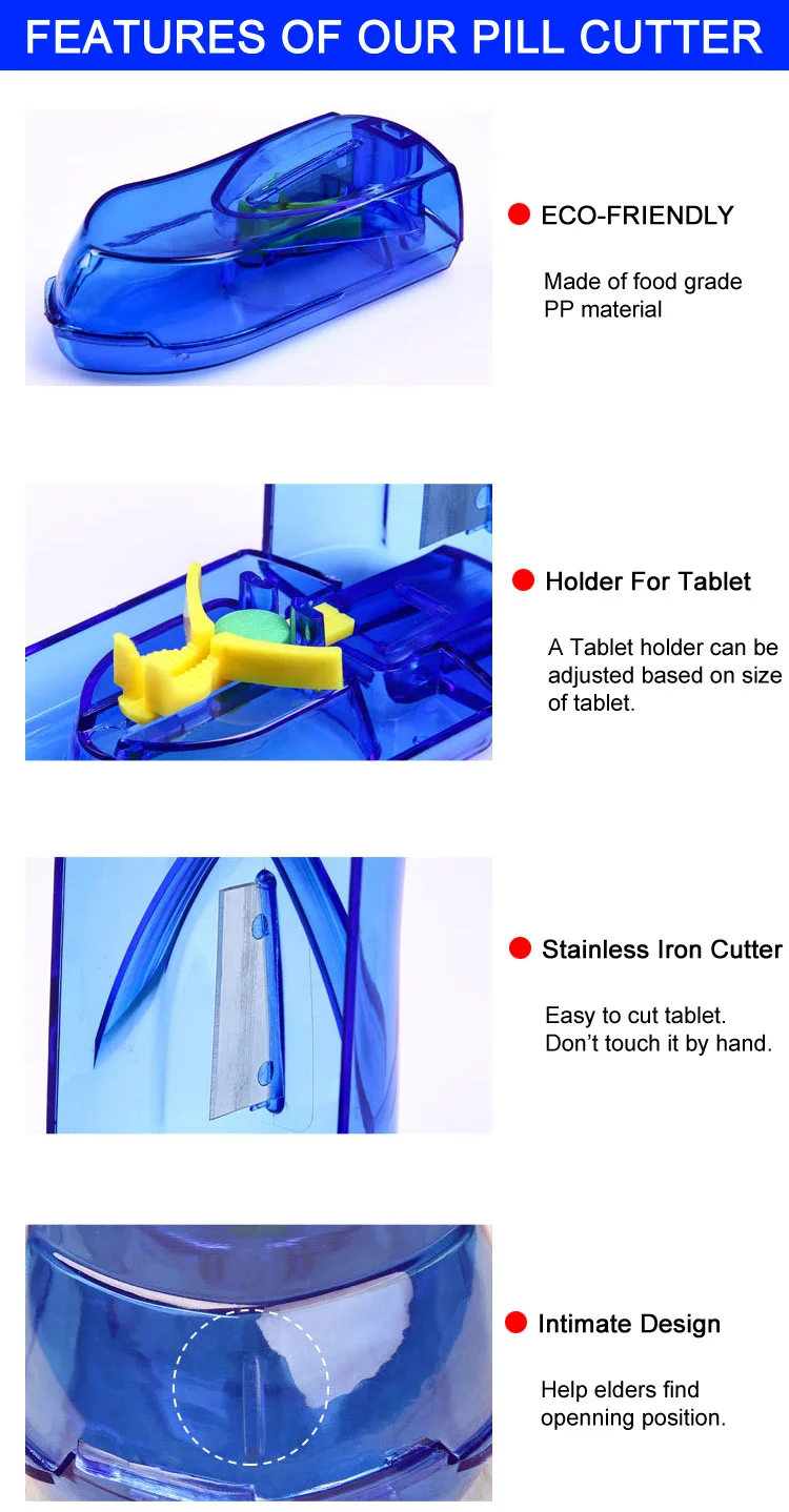 Mmpb010 Portable Clear Pill Splitter Effective Finger Protecting