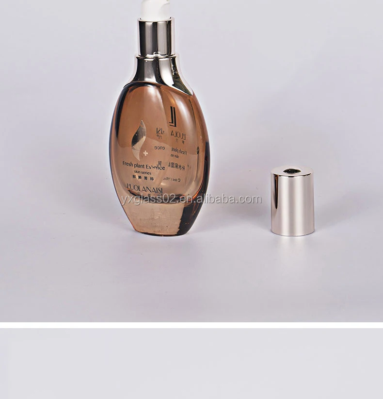 Luxury Cosmetic glass bottle set -- skincare container manufacturer--aluminum pump&spray&oval manufacture